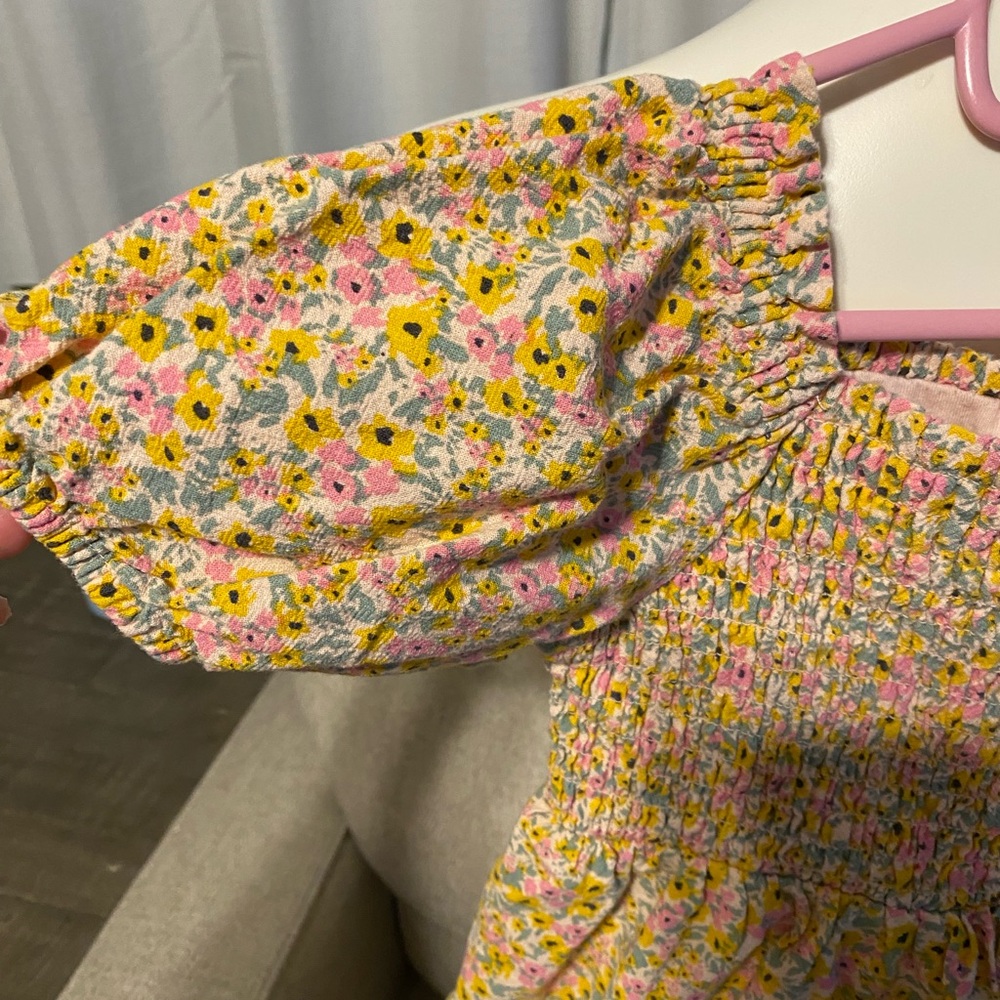 Girls floral yellow dress - Picture 2 of 5